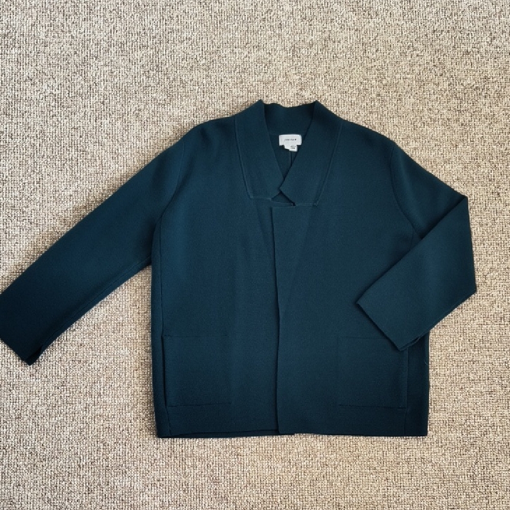 Jigsaw Dark Teal Open-Front Women's Jacket Size L